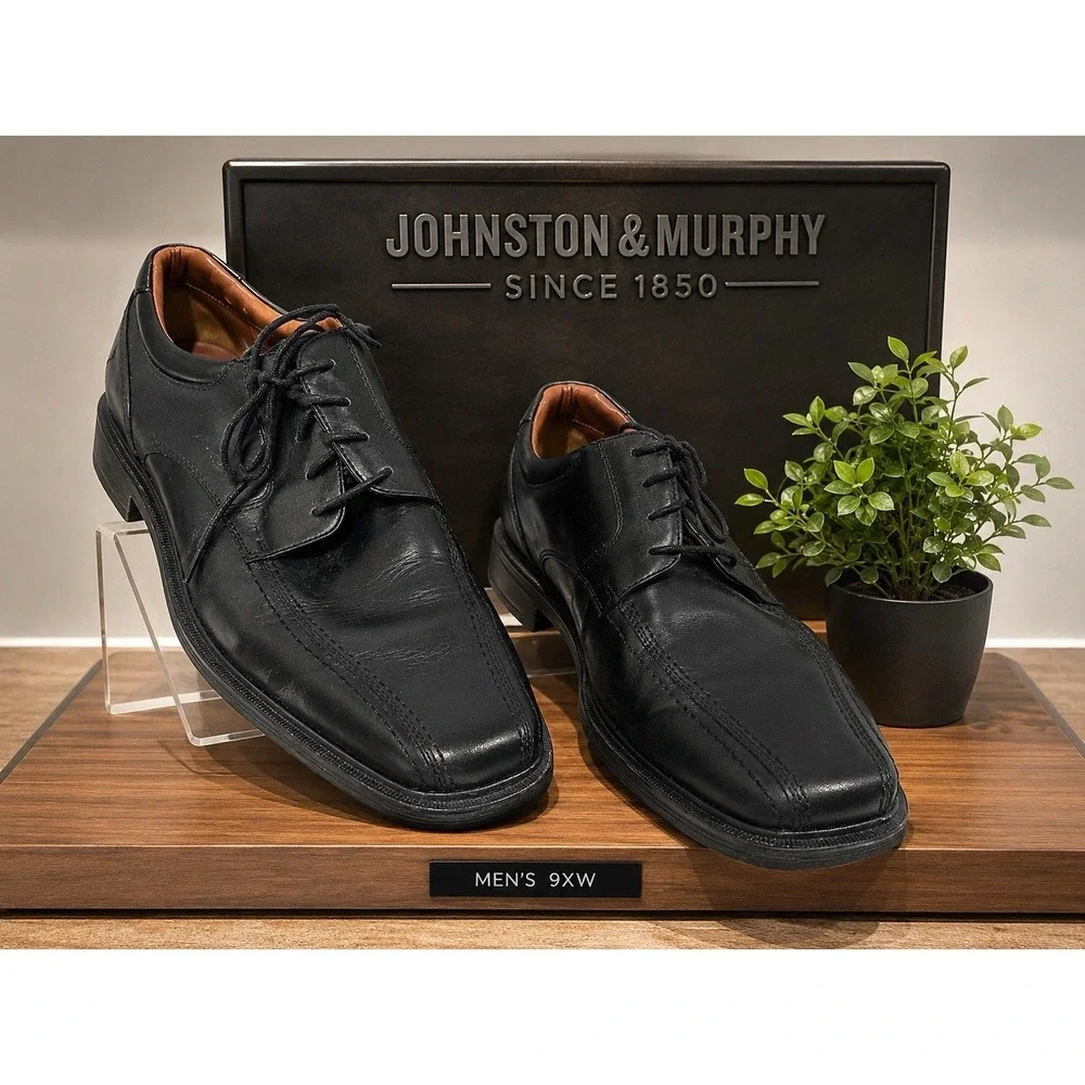 Johnston &  Murphy Men's Dress Shoes Size 9XW Leather Black